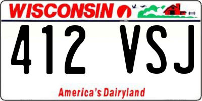 WI license plate 412VSJ