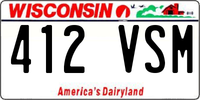 WI license plate 412VSM