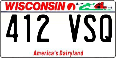 WI license plate 412VSQ