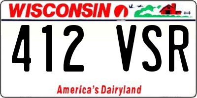 WI license plate 412VSR