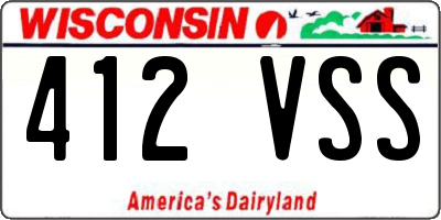 WI license plate 412VSS