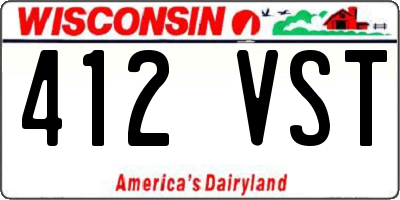 WI license plate 412VST