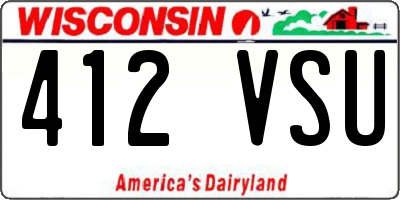 WI license plate 412VSU