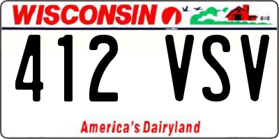 WI license plate 412VSV