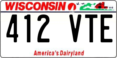 WI license plate 412VTE