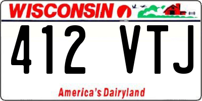 WI license plate 412VTJ