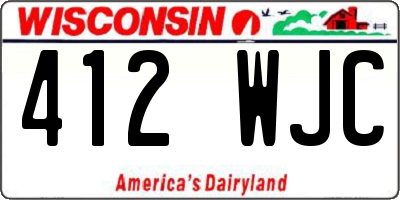 WI license plate 412WJC