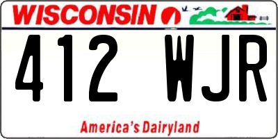 WI license plate 412WJR