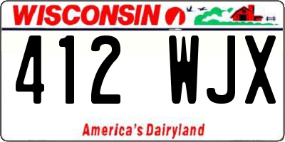 WI license plate 412WJX