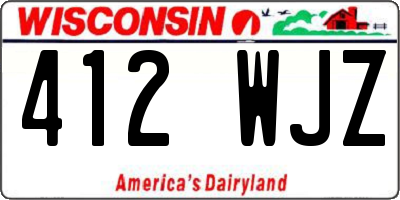 WI license plate 412WJZ
