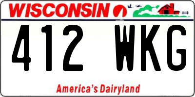 WI license plate 412WKG