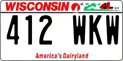 WI license plate 412WKW