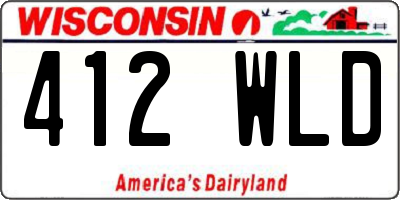 WI license plate 412WLD