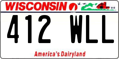 WI license plate 412WLL