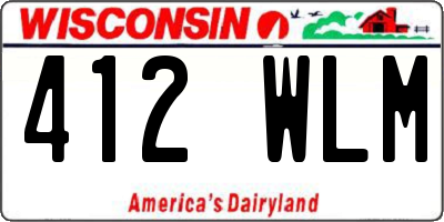 WI license plate 412WLM