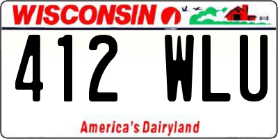 WI license plate 412WLU