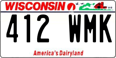 WI license plate 412WMK