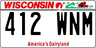 WI license plate 412WNM