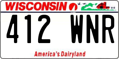 WI license plate 412WNR