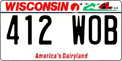 WI license plate 412WOB