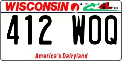WI license plate 412WOQ
