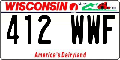 WI license plate 412WWF