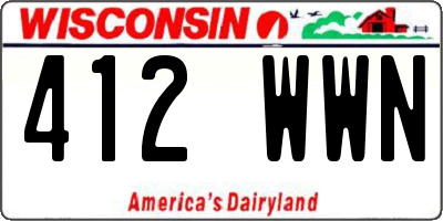 WI license plate 412WWN