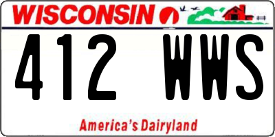 WI license plate 412WWS