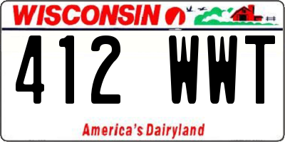 WI license plate 412WWT