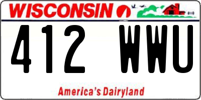 WI license plate 412WWU