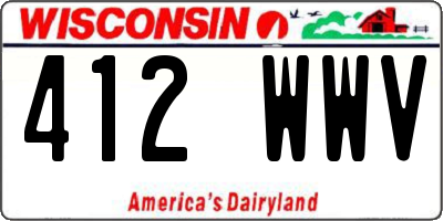 WI license plate 412WWV