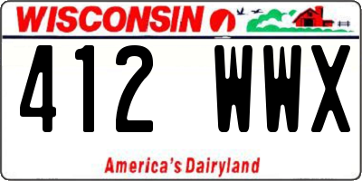 WI license plate 412WWX
