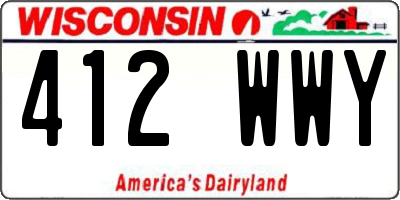 WI license plate 412WWY