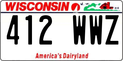 WI license plate 412WWZ