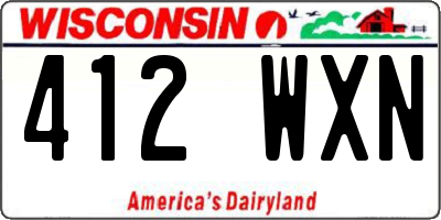 WI license plate 412WXN
