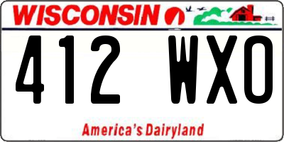 WI license plate 412WXO