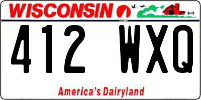 WI license plate 412WXQ