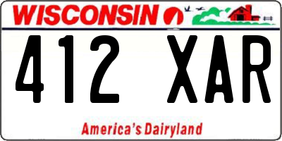 WI license plate 412XAR