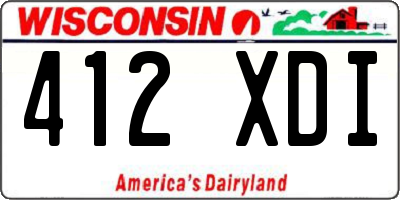 WI license plate 412XDI