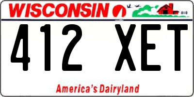 WI license plate 412XET