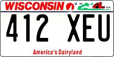 WI license plate 412XEU