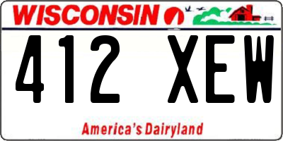 WI license plate 412XEW