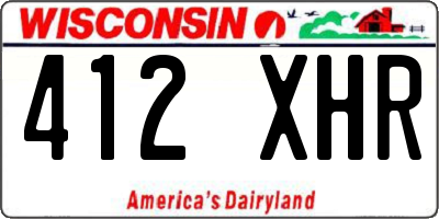 WI license plate 412XHR
