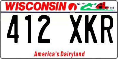 WI license plate 412XKR
