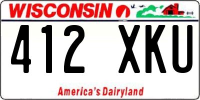 WI license plate 412XKU