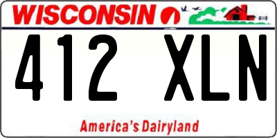 WI license plate 412XLN