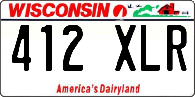 WI license plate 412XLR
