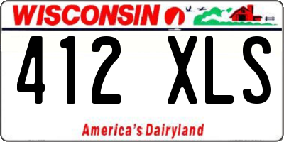 WI license plate 412XLS