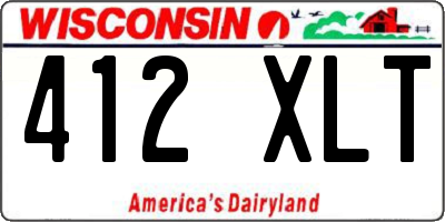 WI license plate 412XLT