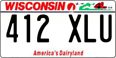 WI license plate 412XLU